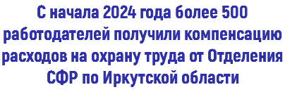 C начала 2024 года более 500 работодателей получили компенсацию расходов на охрану труда от Отделения СФР по Иркутской области