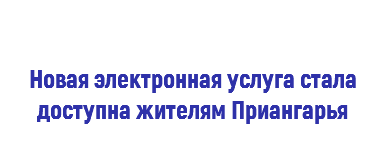  Новая электронная услуга стала доступна жителям Приангарья